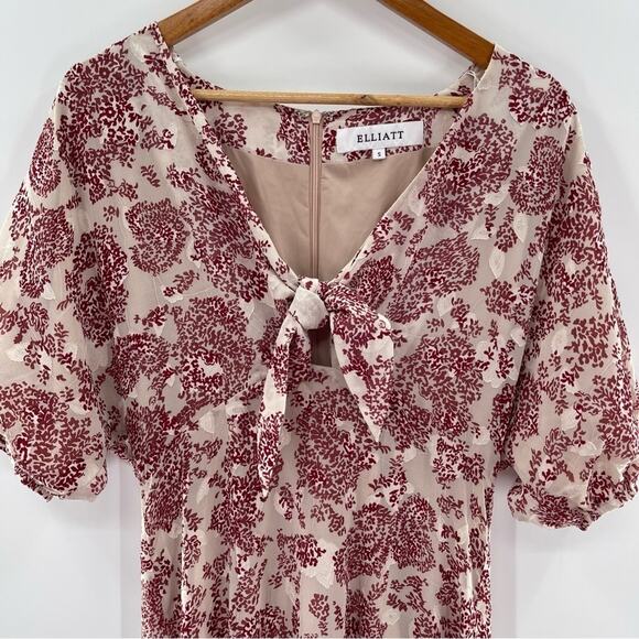 Revolve Elliatt Iridescent Sheath V-Neck Puff Sleeve Cocktail Dress Size Small - Picture 6 of 16